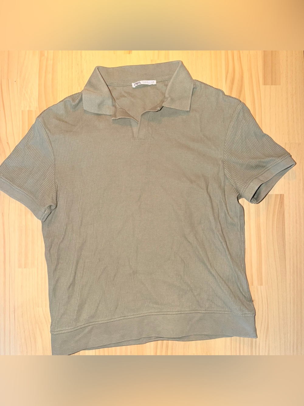 Zara Men’s Short-Sleeve Polo Shirt - Olive Green